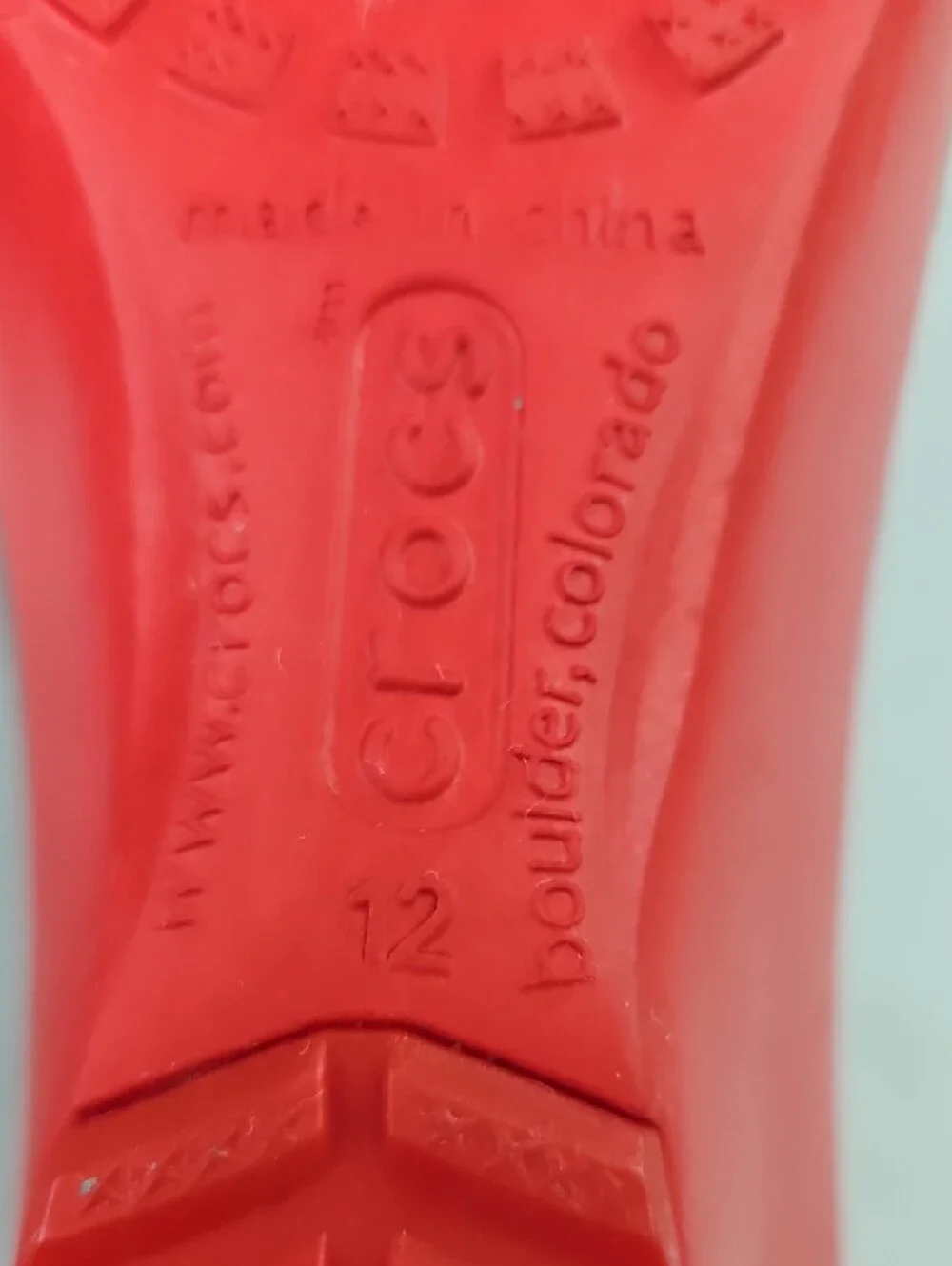 CROCS Women's Silver & Red Wedge Slide Sandals Size 12